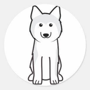 Siberian Husky Dog Cartoon Ronde Sticker