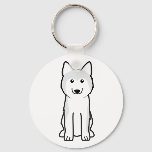 Siberian Husky Dog Cartoon Sleutelhanger (Voorkant)