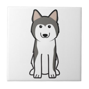 Siberian Husky Dog Cartoon Tegeltje