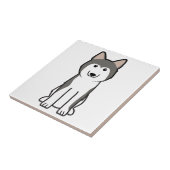 Siberian Husky Dog Cartoon Tegeltje (Zijkant)