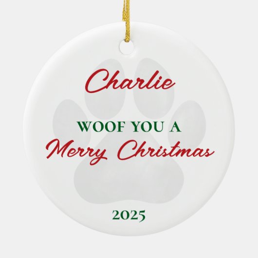 Siberian Husky Dog Christmas Personalized Keramisch Ornament (Achterkant)