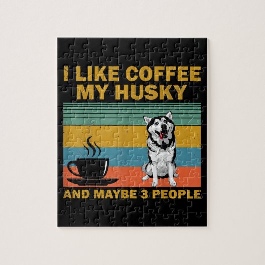 Siberian Husky Dog | Coffee Lovers Quote Cadeaus Legpuzzel (Verticaal)
