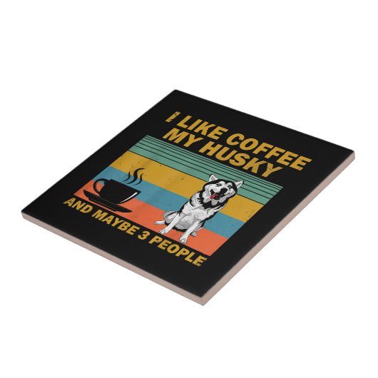 Siberian Husky Dog | Coffee Lovers Quote Cadeaus Tegeltje (Zijkant)