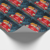 Siberian Husky Dog Driving Car Scary Halloween Cadeaupapier (Hoek)