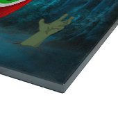 Siberian Husky Dog Driving Car Scary Halloween Snijplank (Hoek)