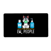 Siberian Husky Dog Face Mask Hand Sanitizer Funny Etiket (Voorkant)