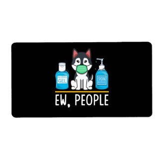 Siberian Husky Dog Face Mask Hand Sanitizer Funny Etiket