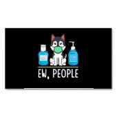 Siberian Husky Dog Face Mask Hand Sanitizer Funny Magnetisch Visitekaartje (Voorkant)
