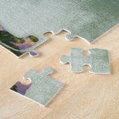 Siberian Husky Dog Floral over groen Legpuzzel (Zijkant)