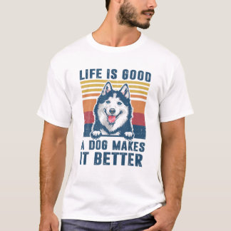 Siberian Husky Dog Gifts Funny Dog Dad Mannen Wom T-shirt