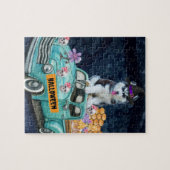 Siberian Husky Dog Halloween Truck Scary Night Legpuzzel (Horizontaal)