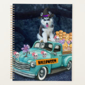 Siberian Husky Dog Halloween Truck Scary Night Planner (Voorkant)