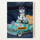 Siberian Husky Dog Halloween Truck Scary Night Planner (Achterkant)