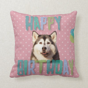 Siberian Husky Dog Happy Birthday Kussen