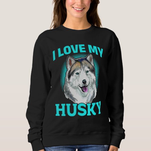 Siberian Husky Dog - I Love My Husky Trui (Voorkant)