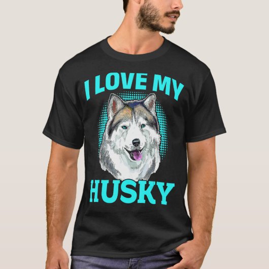 Siberian Husky Dog - Ik hou van mijn echtgenoot T-shirt (Voorkant)