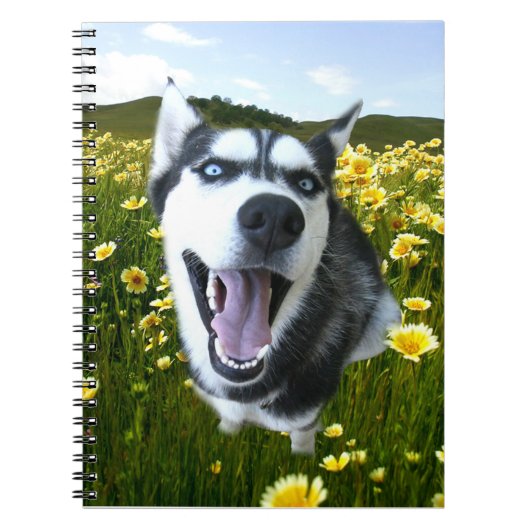 Siberian Husky Dog in het Notitieboek van wilde bl (Voorkant)