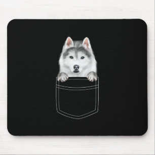 Siberian Husky Dog in Pocket Funny Dog Lover Gift Muismat