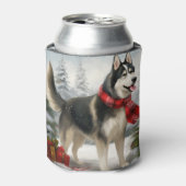 Siberian Husky Dog in sneeuwkerst Blikjeskoeler (Blikje Voorkant)