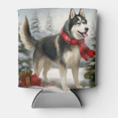 Siberian Husky Dog in sneeuwkerst Blikjeskoeler (Voorkant)