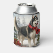 Siberian Husky Dog in sneeuwkerst Blikjeskoeler (Blikje Achterkant)