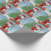 Siberian Husky Dog in sneeuwkerst Cadeaupapier (Hoek)