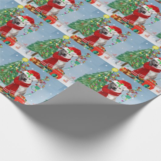 Siberian Husky Dog in sneeuwkerst Cadeaupapier (Hoek)