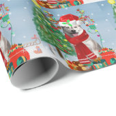 Siberian Husky Dog in sneeuwkerst Cadeaupapier (Rol Hoek)