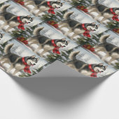 Siberian Husky Dog in sneeuwkerst Cadeaupapier (Hoek)