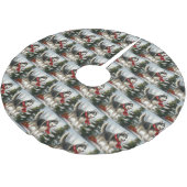 Siberian Husky Dog in sneeuwkerst Kerstboom Rok (Gekanteld)