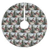 Siberian Husky Dog in sneeuwkerst Kerstboom Rok (Voorkant)