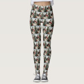 Siberian Husky Dog in sneeuwkerst Leggings (Voorkant)