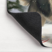 Siberian Husky Dog in sneeuwkerst Muismat (Hoek)