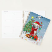 Siberian Husky Dog in sneeuwkerst Planner (Display)