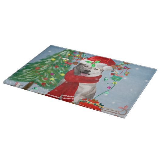 Siberian Husky Dog in sneeuwkerst Snijplank (Hoek)