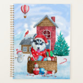 Siberian Husky Dog in sneeuwkersthondenhuis Planner (Voorkant)