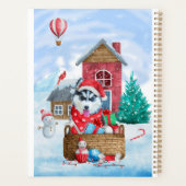 Siberian Husky Dog in sneeuwkersthondenhuis Planner (Achterkant)