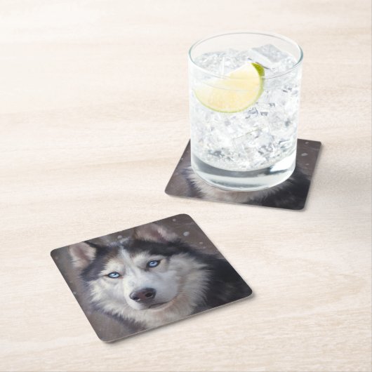 Siberian Husky Dog Kartonnen Onderzetters (Insitu)