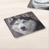 Siberian Husky Dog Kartonnen Onderzetters (Schuin)