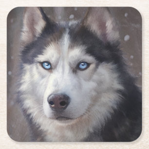 Siberian Husky Dog Kartonnen Onderzetters