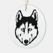 Siberian Husky Dog Keramisch Ornament (Links)