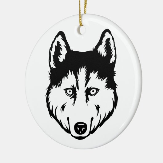 Siberian Husky Dog Keramisch Ornament (Links)