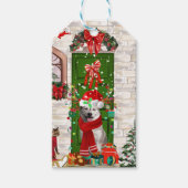 Siberian Husky Dog Kerstmis Cadeaulabel (Voorkant)