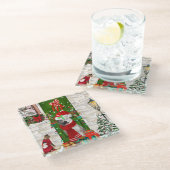 Siberian Husky Dog Kerstmis Glazen Onderzetter (Schuin)