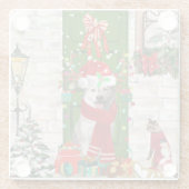 Siberian Husky Dog Kerstmis Glazen Onderzetter (Achterkant)