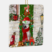 Siberian Husky Dog Kerstmis Keramisch Ornament (Rechts)