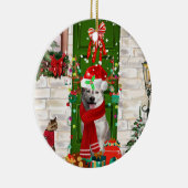 Siberian Husky Dog Kerstmis Keramisch Ornament (Rechts)