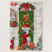 Siberian Husky Dog Kerstmis Legpuzzel (Verticaal)