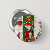 Siberian Husky Dog Kerstmis Ronde Button 5,7 Cm (Voorkant /achterkant)