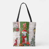 Siberian Husky Dog Kerstmis Tote Bag (Achterkant)